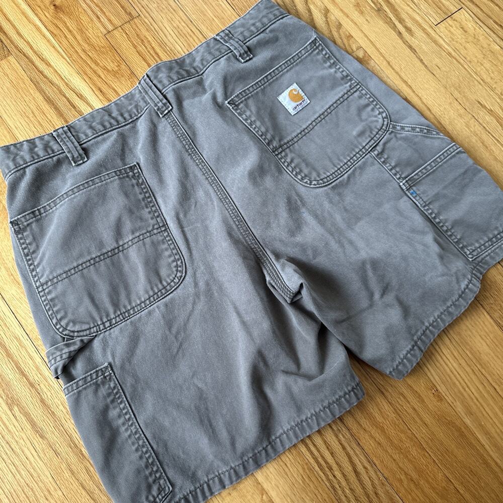 Carhartt Shorts Men's Grey Faded Duck Canvas READ Carpenter 36"